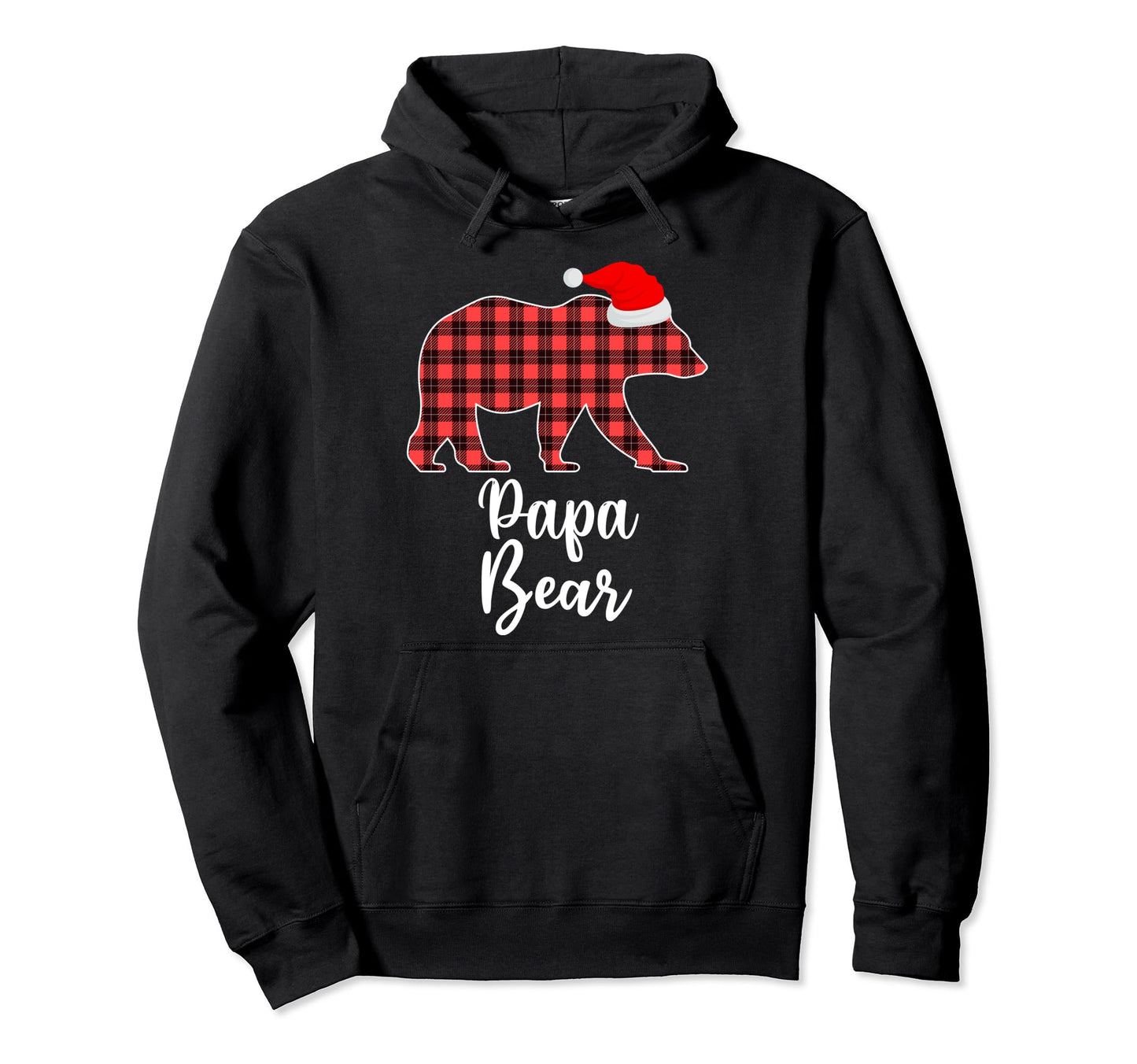 Papa Bear Buffalo Red Plaid Pajama Hoodie - Unique Graphic for Adults - T-Shirt, Sweatshirt, Hoodie