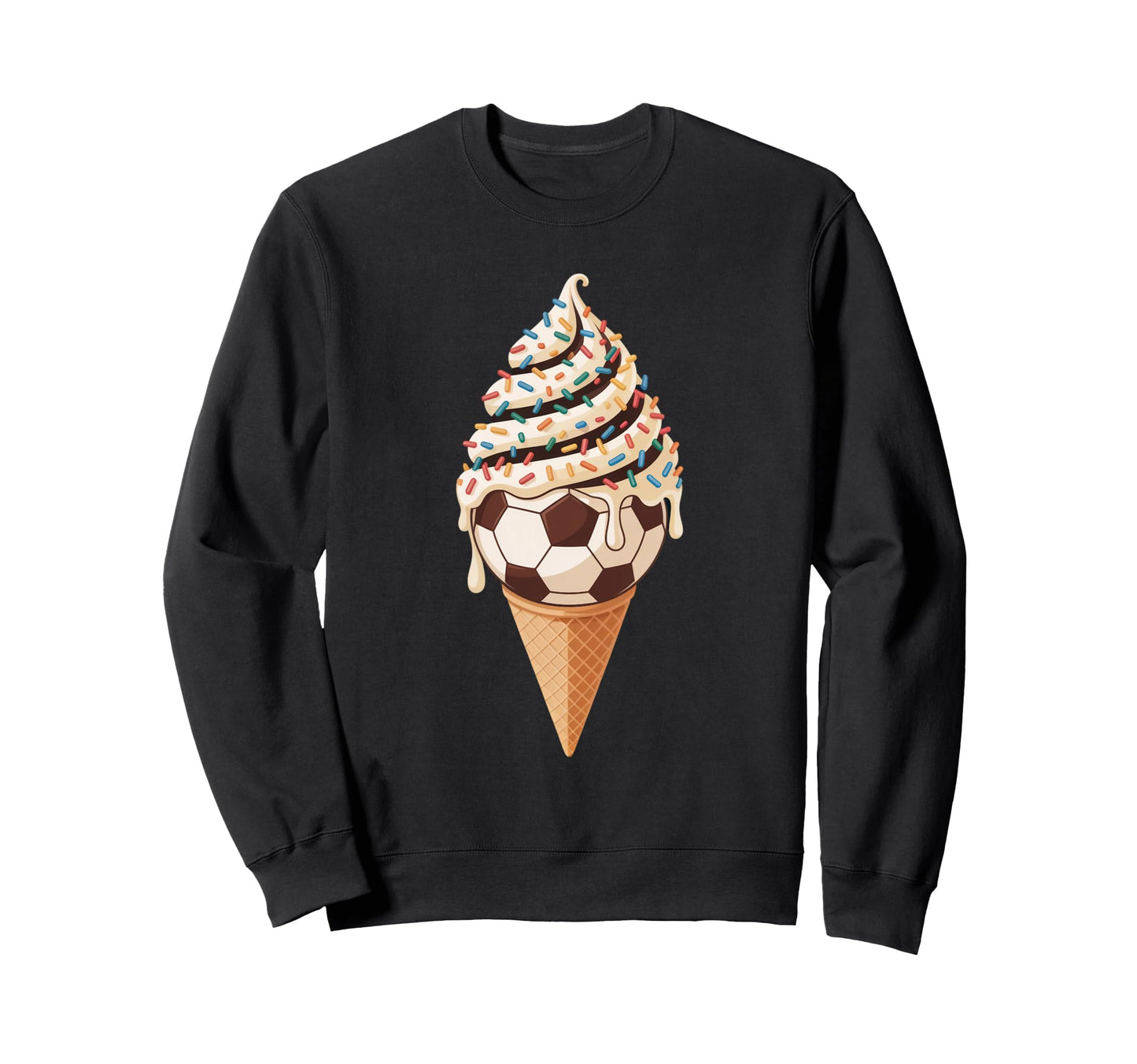 Ice Cream Soccer Ball Drip Game Sweatshirt - Fun Novelty Design Men Women - T-Shirt, Sweatshirt, Hoodie