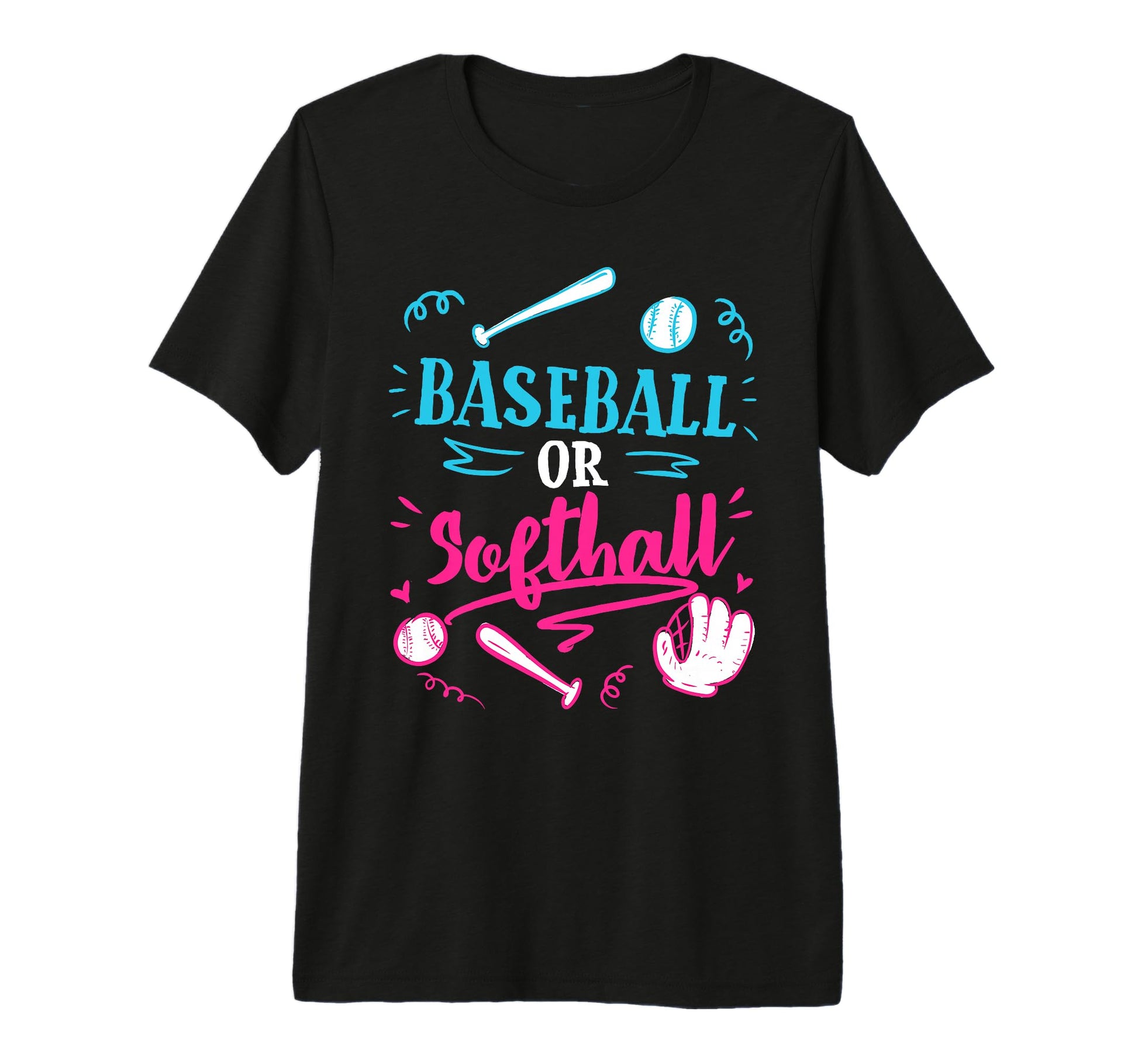 Gender Reveal Party Baseball Softball T-Shirt - Trendy Graphic for Adults - T-Shirt, Sweatshirt, Hoodie