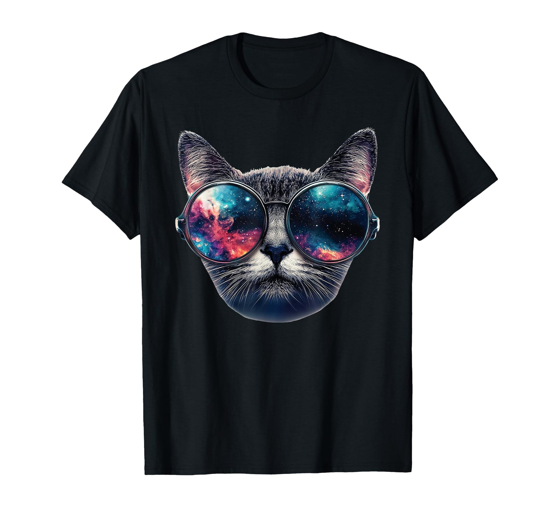Cat Space Glasses Sunglasses Universe T-Shirt - Custom Art Print Unisex - T-Shirt, Sweatshirt, Hoodie