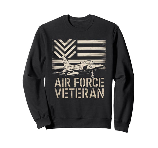 Air Force Veteran Us American Sweatshirt - Casual Everyday Wear Men Women - T-Shirt, Sweatshirt, Hoodie