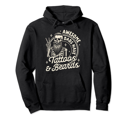 Bearded Dad Fathers Day Awesome Dads Hoodie - Fun Novelty Design Men Women - T-Shirt, Sweatshirt, Hoodie