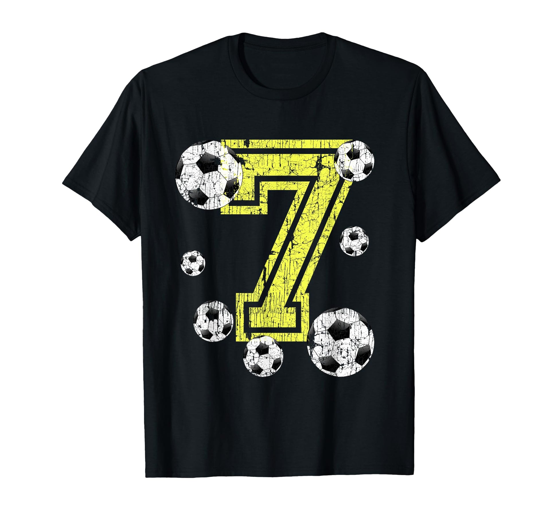 7Th Birthday Number 7 Soccer Fan Or T-Shirt - Aesthetic Graphic for Adults - T-Shirt, Sweatshirt, Hoodie