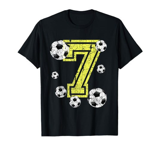 7Th Birthday Number 7 Soccer Fan Or T-Shirt - Aesthetic Graphic for Adults - T-Shirt, Sweatshirt, Hoodie