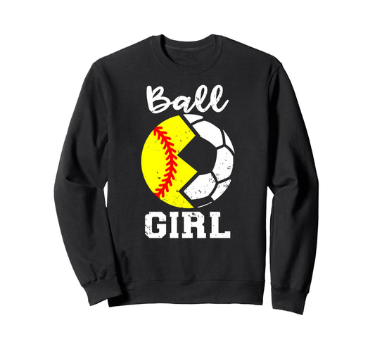 Ball Funny Softball Soccer Sweatshirt - Aesthetic Graphic for Adults - T-Shirt, Sweatshirt, Hoodie