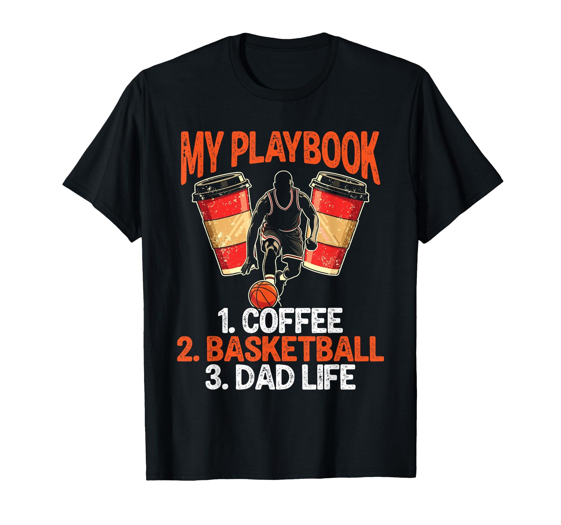 Coffee Basketball Dad Life T-Shirt - Custom Art Print for Adults - T-Shirt, Sweatshirt, Hoodie
