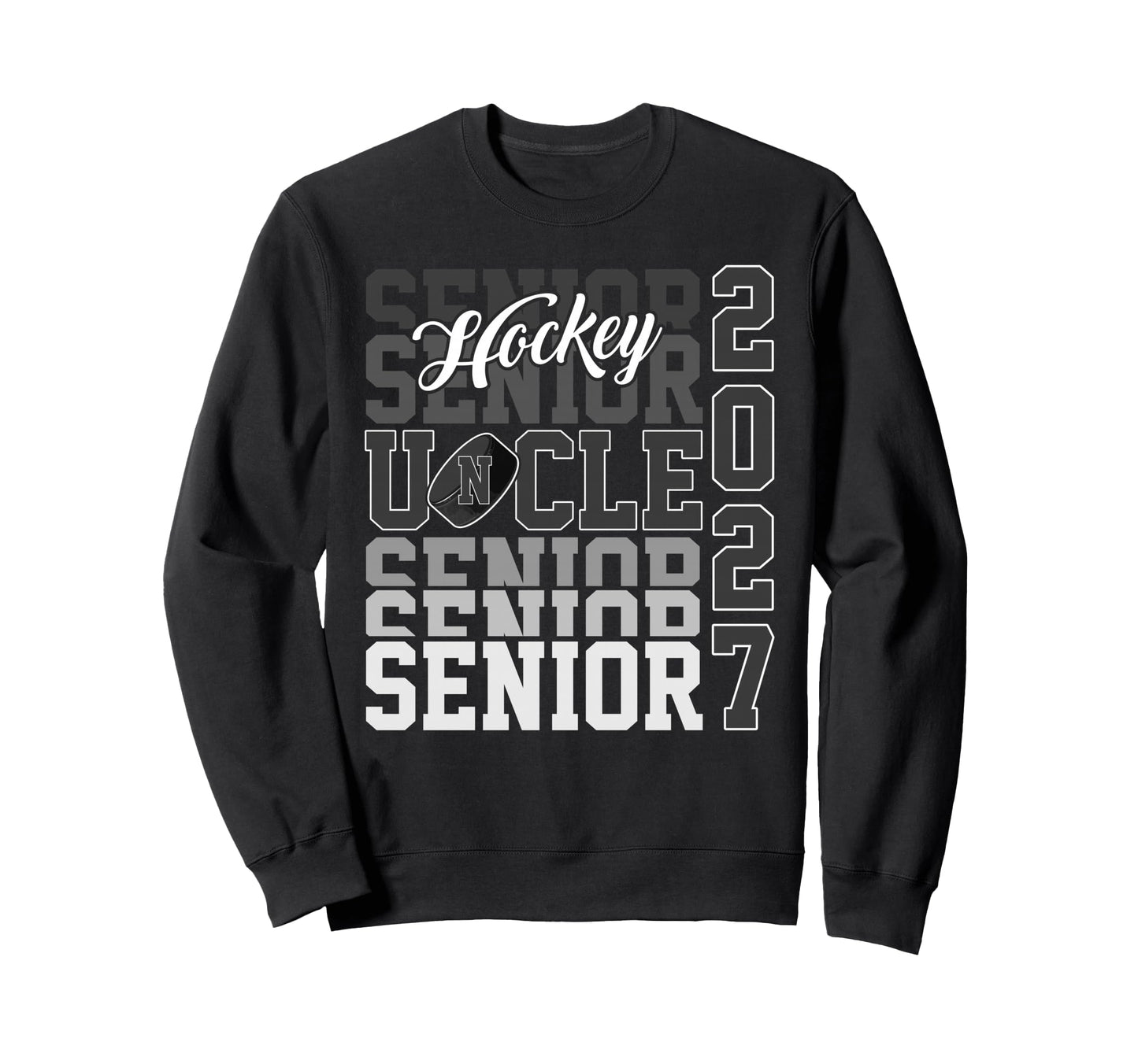 Senior 2027 Hockey Uncle Proud Sweatshirt - Unique Graphic Men Women - T-Shirt, Sweatshirt, Hoodie