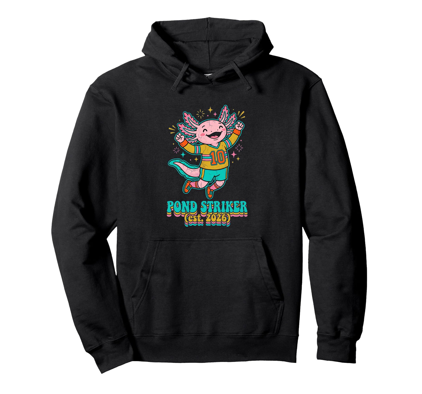 Soccer Jersey 10 Player Pond Striker Axolotl Hoodie - Graphic Print Unisex - T-Shirt, Sweatshirt, Hoodie