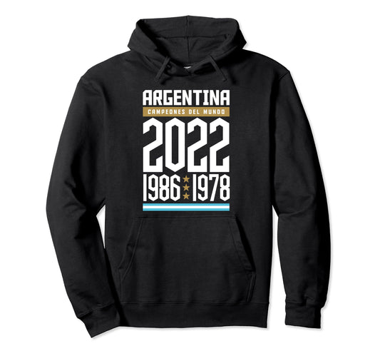 Argentina World Champion 2022 Soccer Hoodie - Streetwear Style for Adults - T-Shirt, Sweatshirt, Hoodie