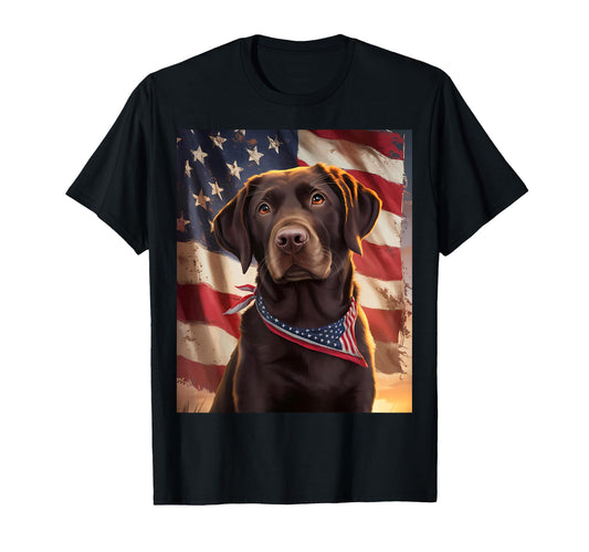American Flag 4Th July Dog American T-Shirt - Graphic Print Unisex - T-Shirt, Sweatshirt, Hoodie