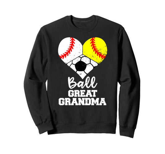 Ball Great Grandma Heart Baseball Sweatshirt - Trendy Graphic Men Women - T-Shirt, Sweatshirt, Hoodie