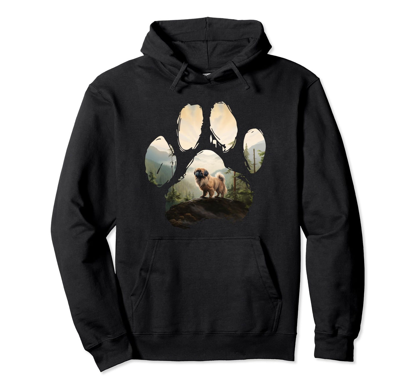 Pekingese Mountain Paw Dog Mom Dad Hoodie - Unique Graphic for Adults - T-Shirt, Sweatshirt, Hoodie