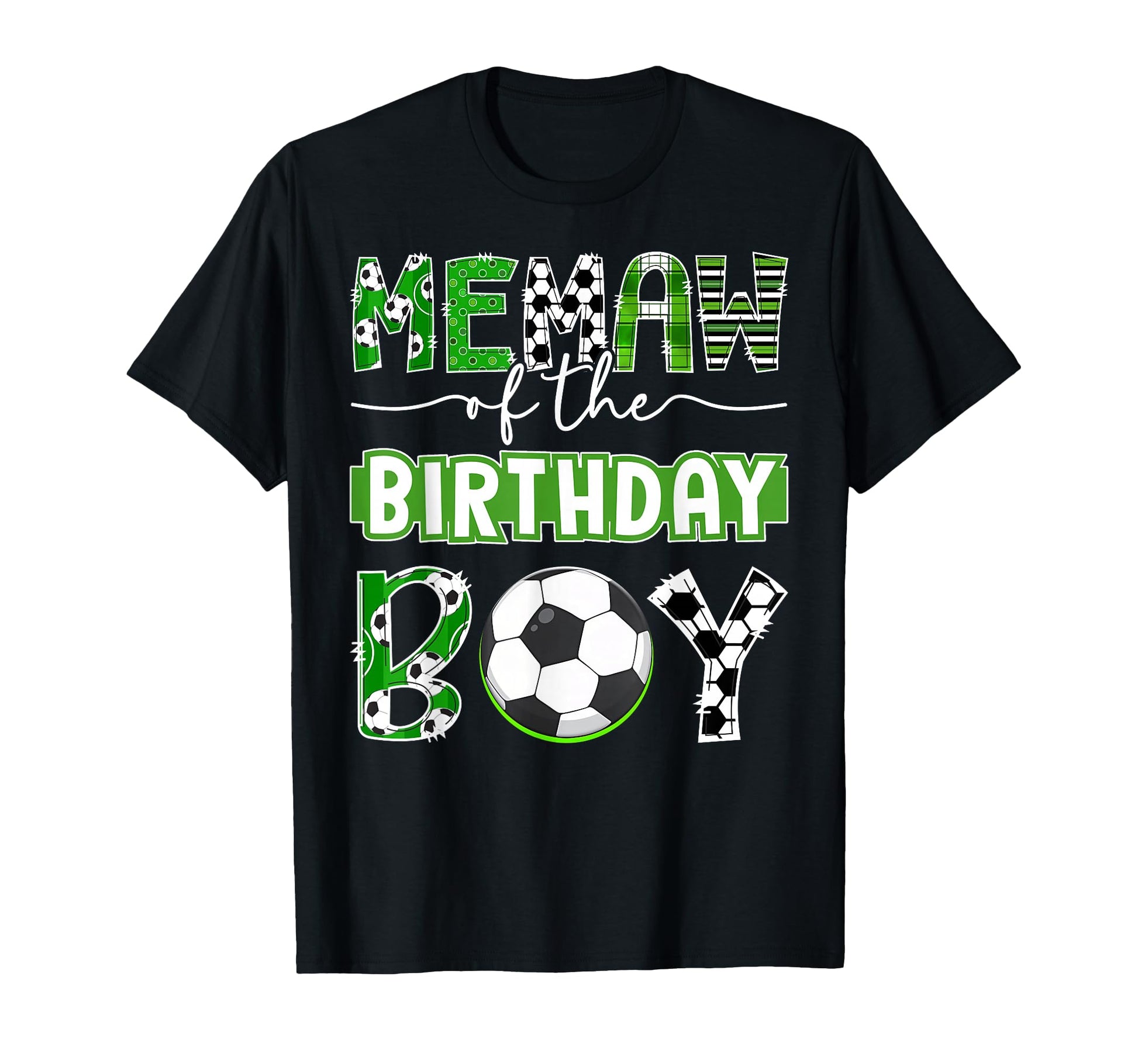Memaw Birthday Soccer Player Birthday T-Shirt - Custom Art Print for Adults - T-Shirt, Sweatshirt, Hoodie