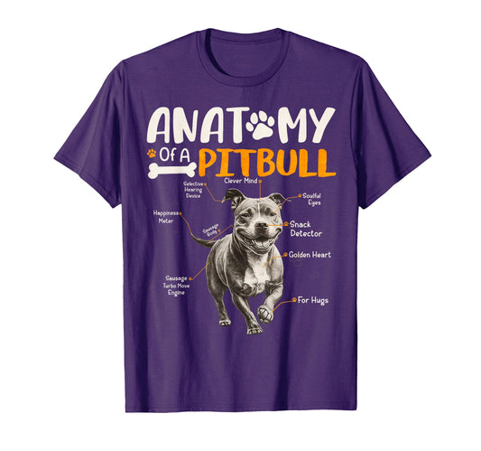 Anatomy Pitbull Dog Funny Puppy Pittie T-Shirt - Graphic Print Men Women - T-Shirt, Sweatshirt, Hoodie