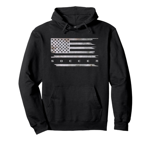 American Flag Soccer Soccer Hoodie - Casual Everyday Wear for Adults - T-Shirt, Sweatshirt, Hoodie