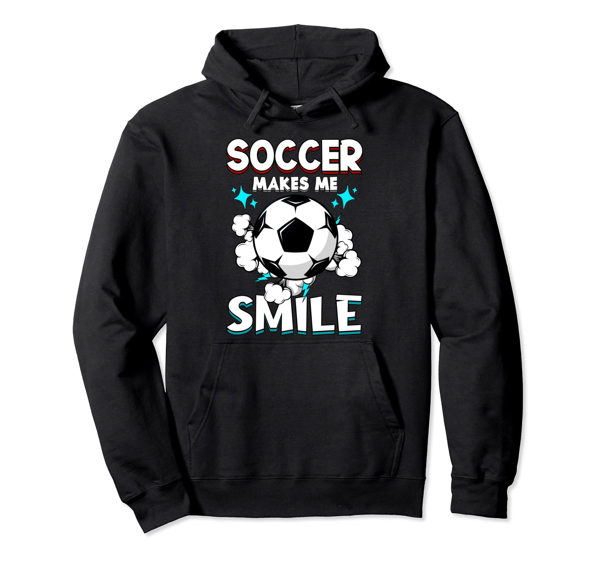 Soccer Makes Me Smile Soccer Player Hoodie - Aesthetic Graphic Men Women - T-Shirt, Sweatshirt, Hoodie
