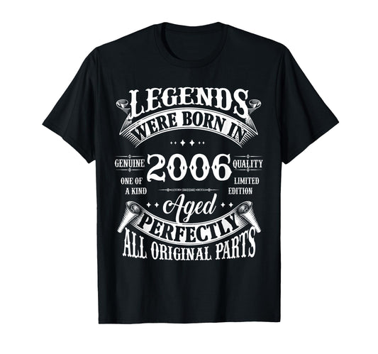 20Th Birthday Gift Legends Born 2006 T-Shirt - Unique Graphic for Adults - T-Shirt, Sweatshirt, Hoodie