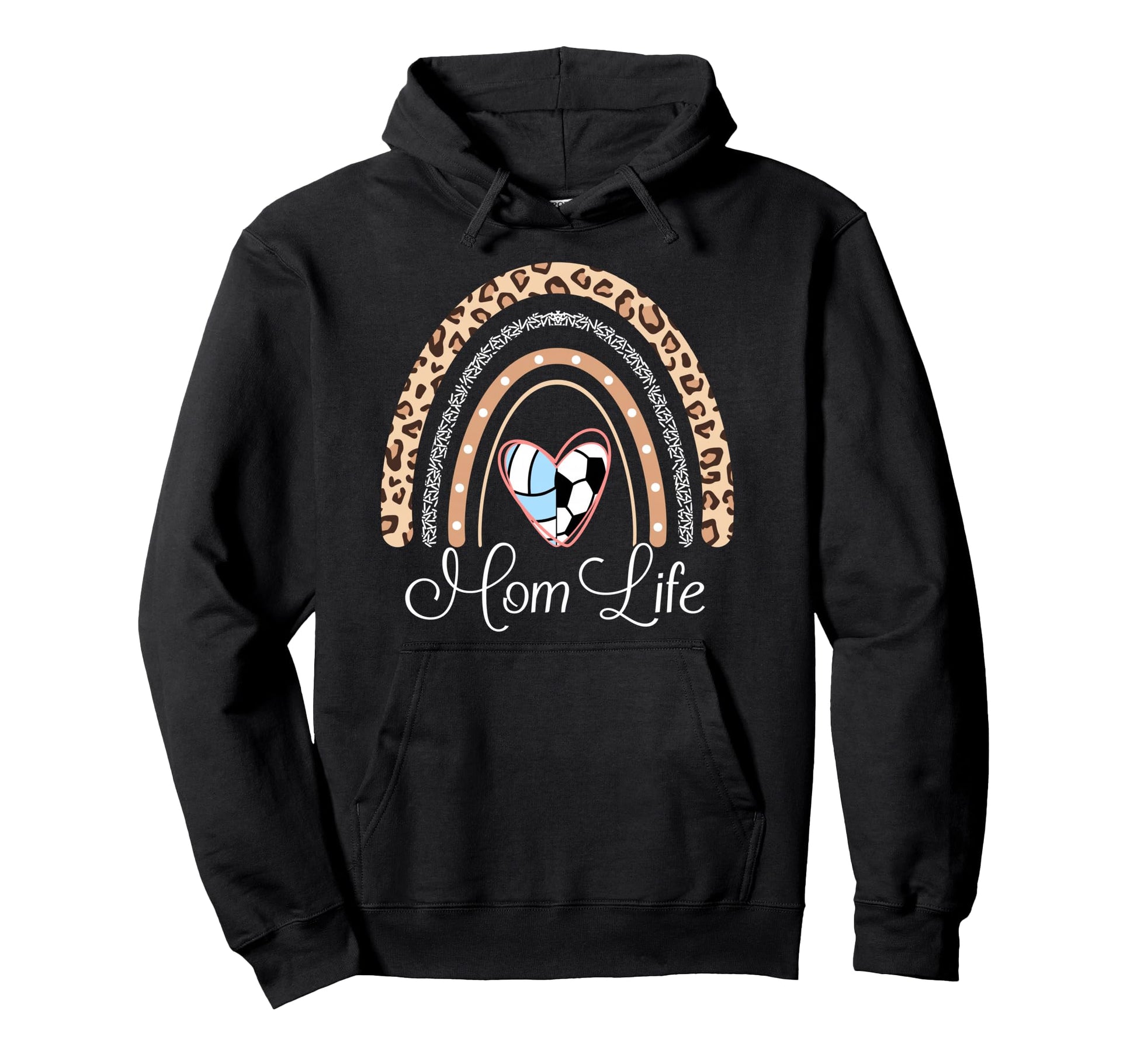 Mom Life Boho Rainbow Funny Soccer Hoodie - Custom Art Print Men Women - T-Shirt, Sweatshirt, Hoodie