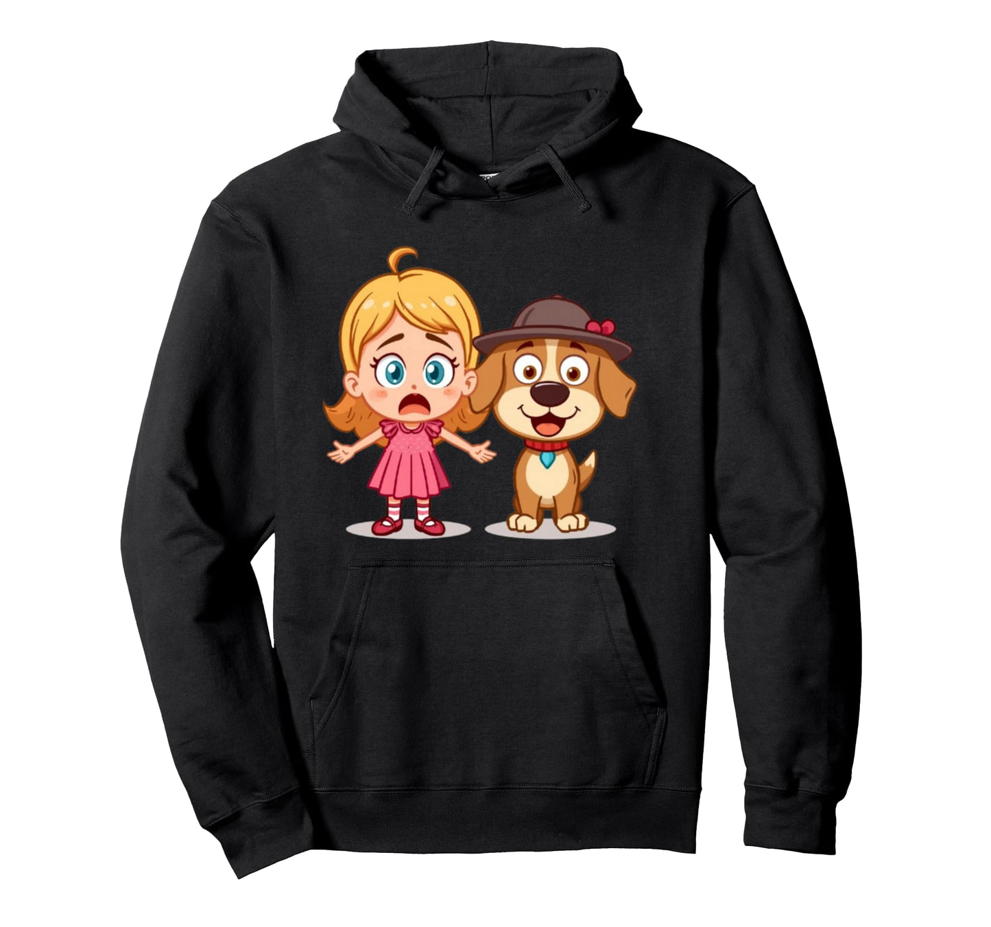 Dog Wearing Hat Funny Hoodie - Custom Art Print Men Women - T-Shirt, Sweatshirt, Hoodie