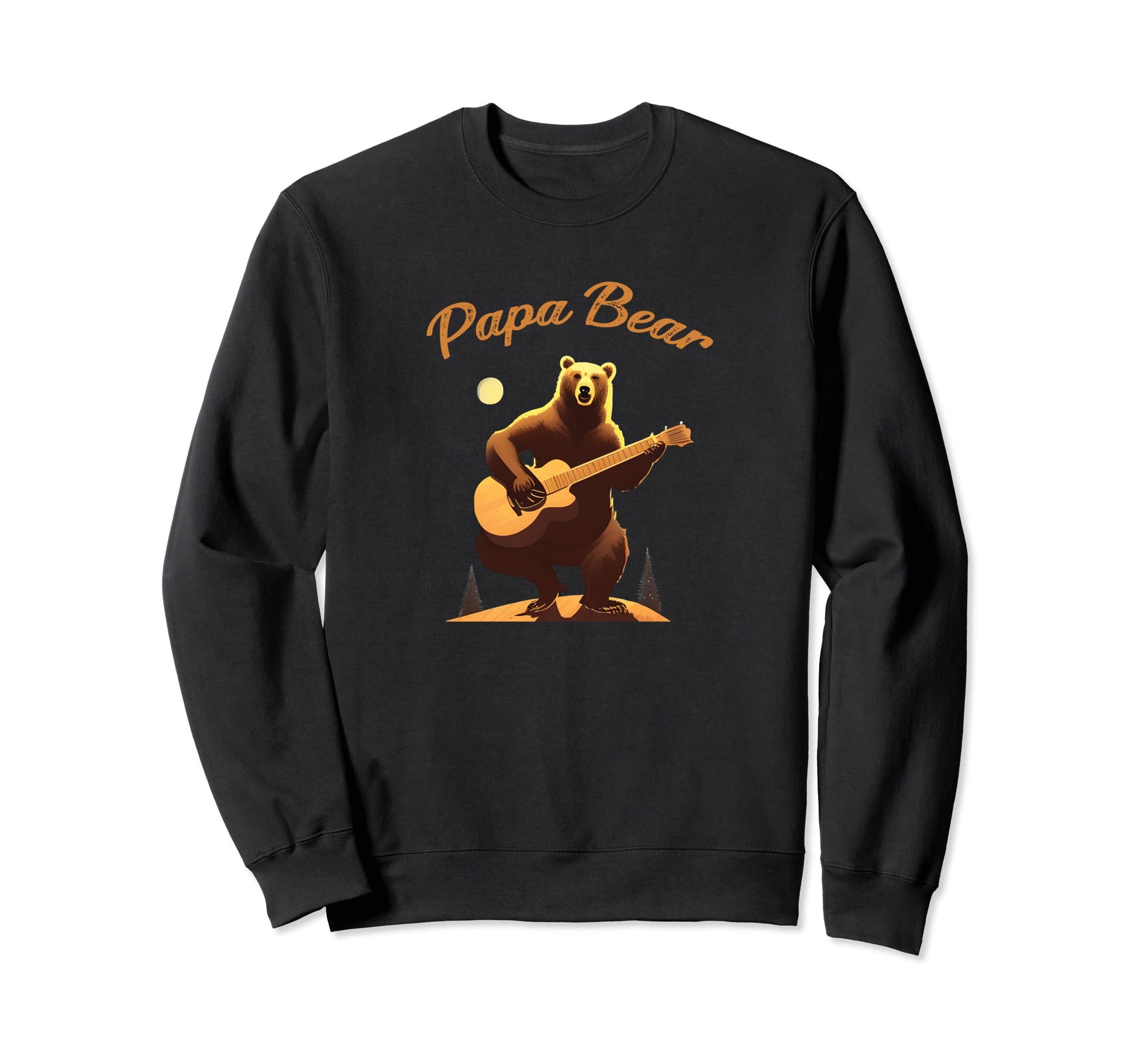 Papa Bear Playing Guitar Best Dad Sweatshirt - Aesthetic Graphic Men Women - T-Shirt, Sweatshirt, Hoodie