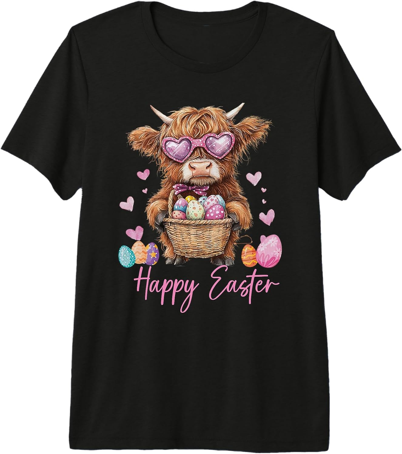 Easter Bunny Highland Cow Shirt For Women Girls Unisex T-shirt, Sweatshirt, Hoodie, Long Sleeve Tee - T-Shirt, Sweatshirt, Hoodie