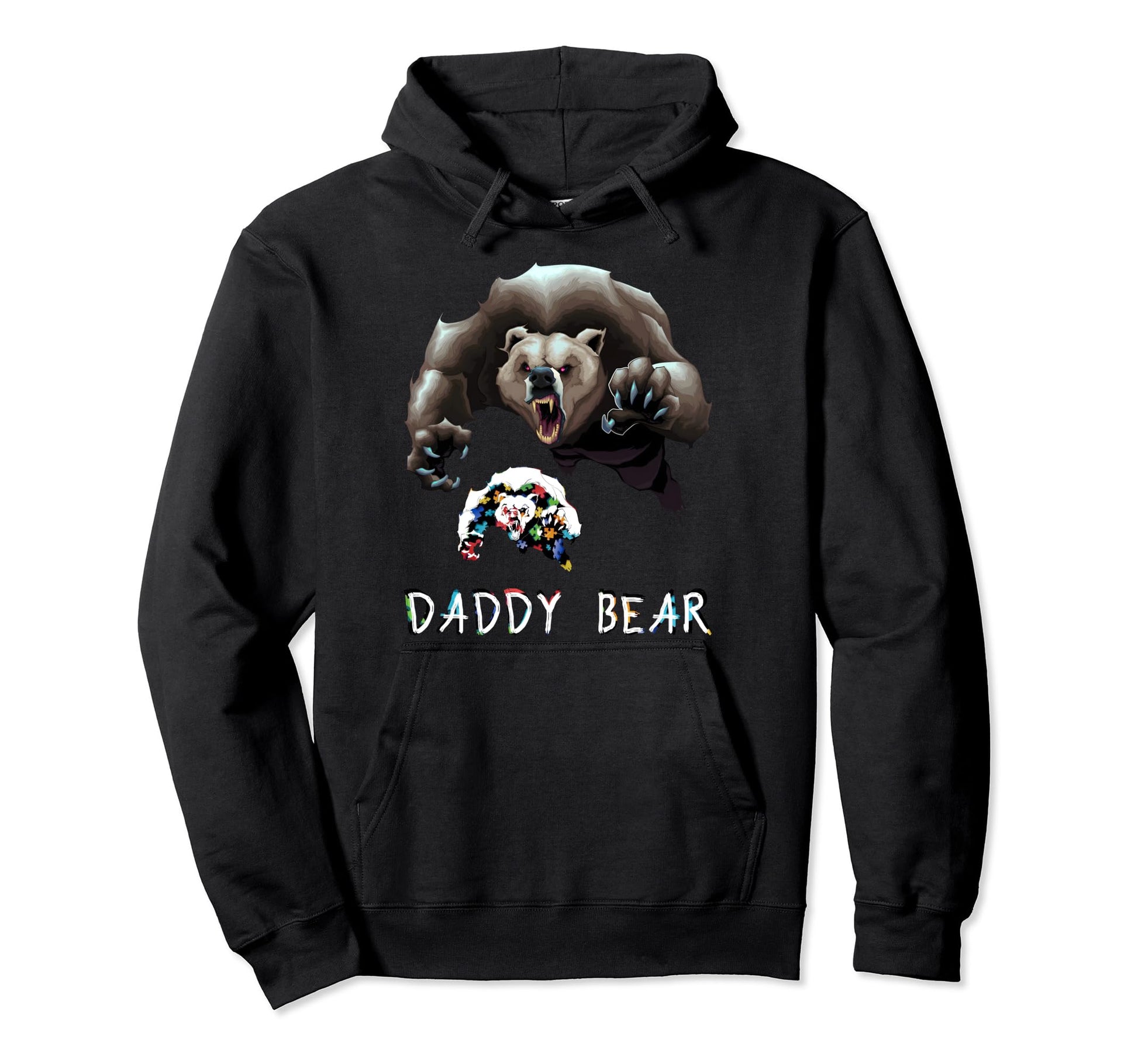 Daddy Bear Autism Awareness Autism Dad Hoodie - Unique Graphic Unisex - T-Shirt, Sweatshirt, Hoodie