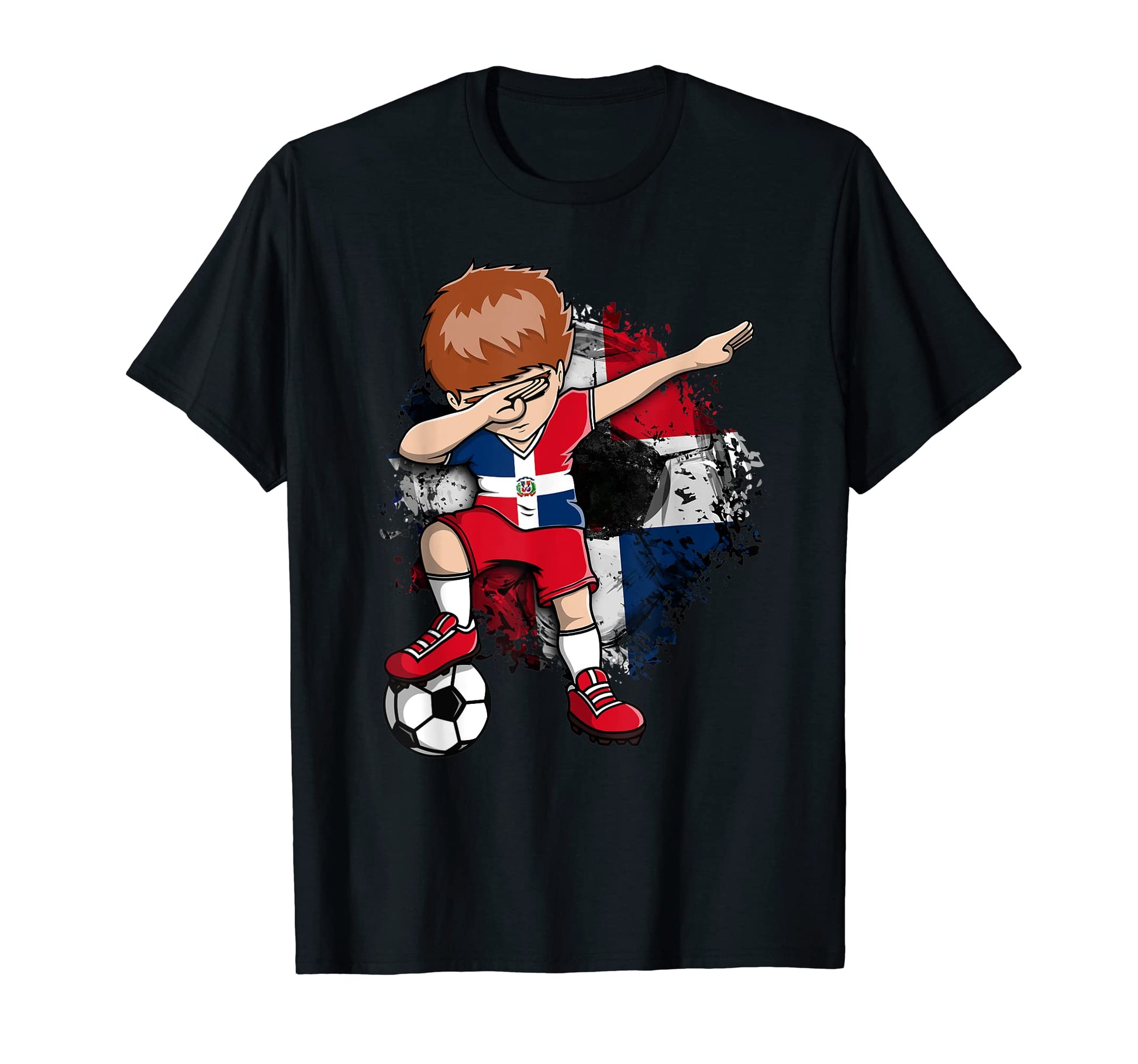 Dabbing Soccer Dominican Republic Fans T-Shirt - Graphic Print Unisex - T-Shirt, Sweatshirt, Hoodie
