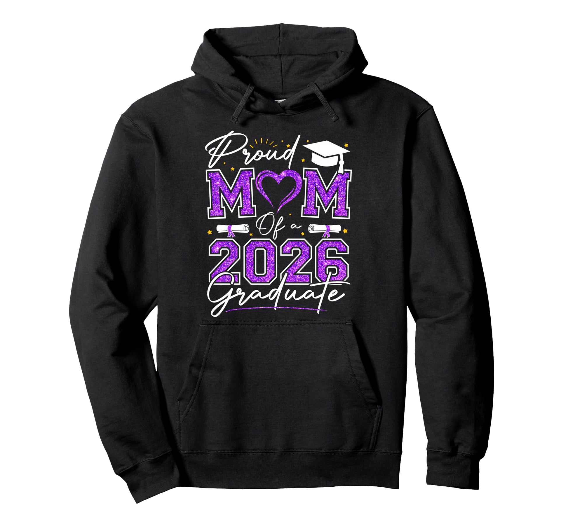 Proud Mom 2026 Graduate Senior 2026 Hoodie - Streetwear Style Unisex - T-Shirt, Sweatshirt, Hoodie