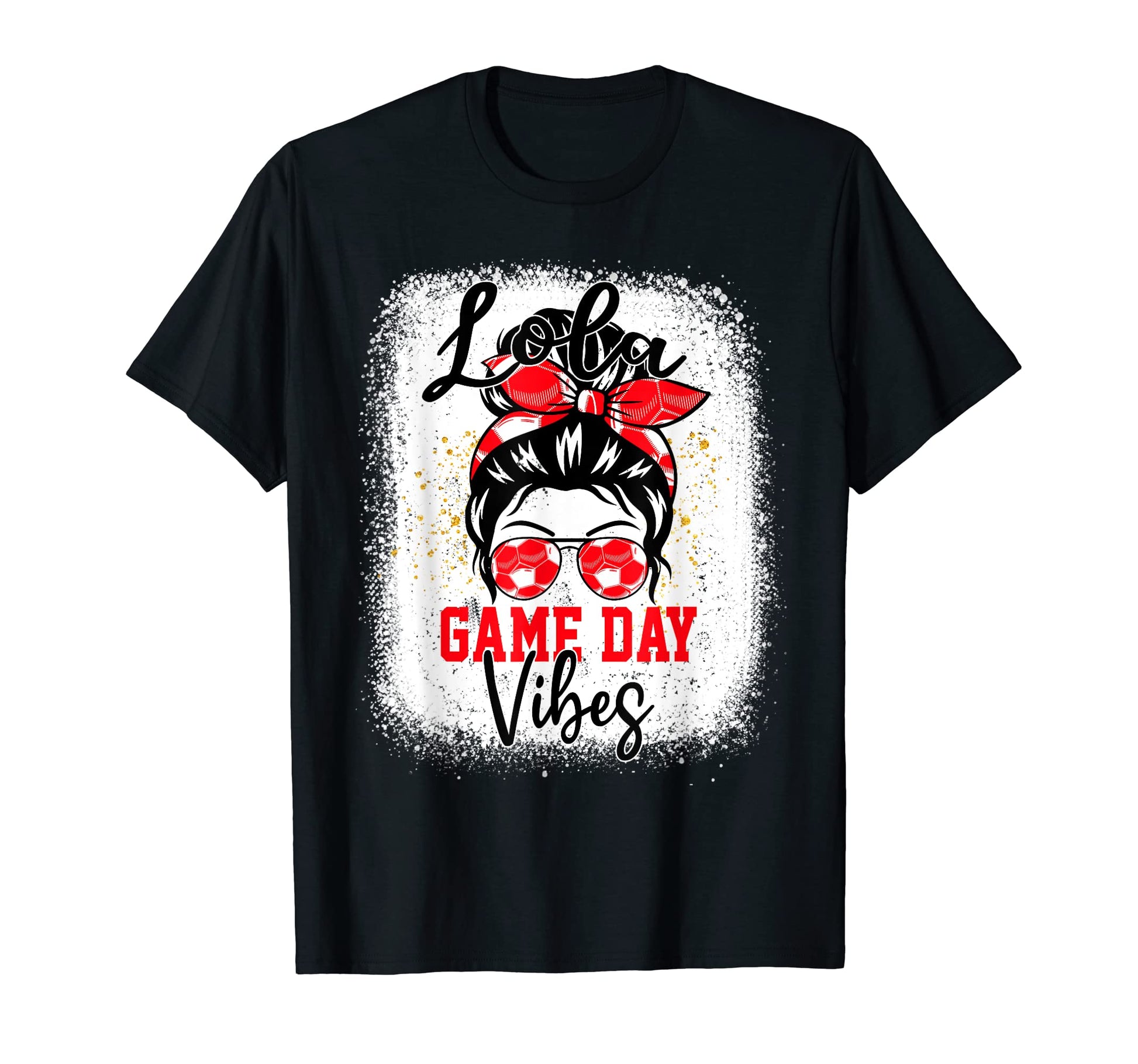 Soccer Lola Bleached Bun Mothers Day T-Shirt - Minimalist Print for Adults - T-Shirt, Sweatshirt, Hoodie