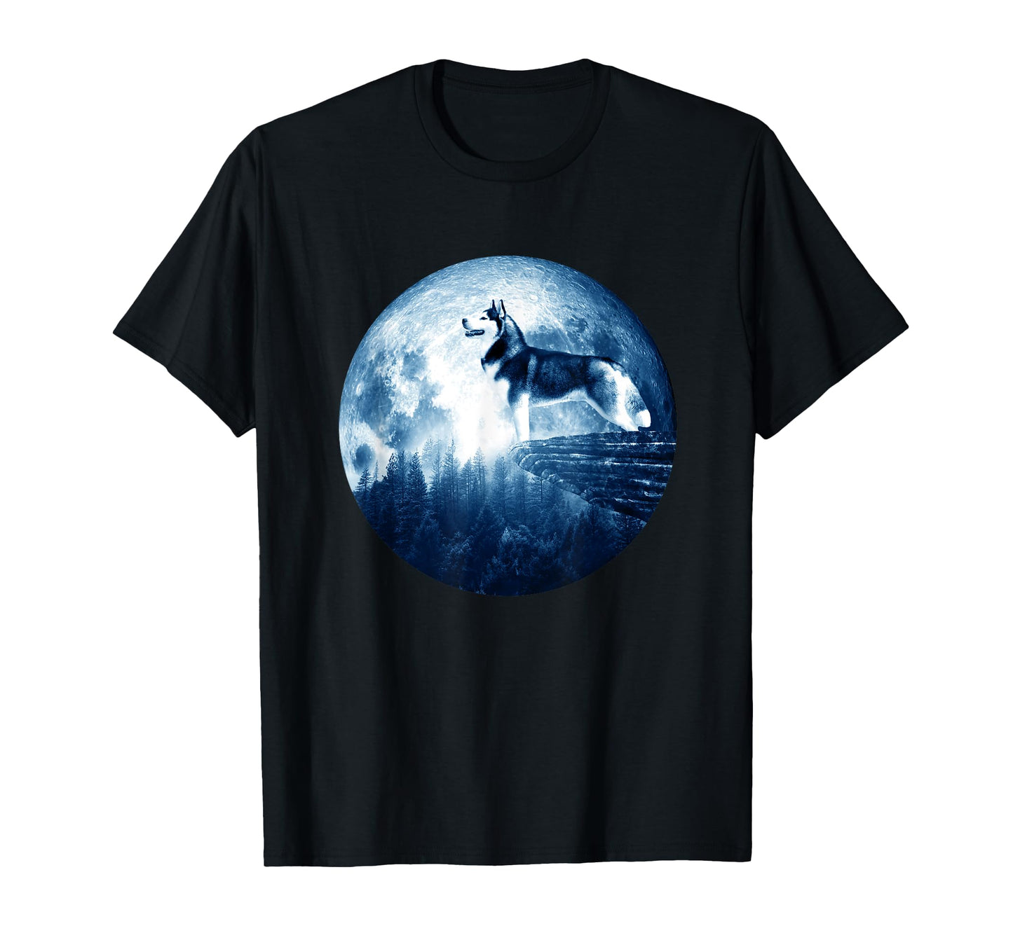 Siberian Husky Dog Moon Dog Mom Dad Dog T-Shirt - Trendy Graphic Men Women - T-Shirt, Sweatshirt, Hoodie