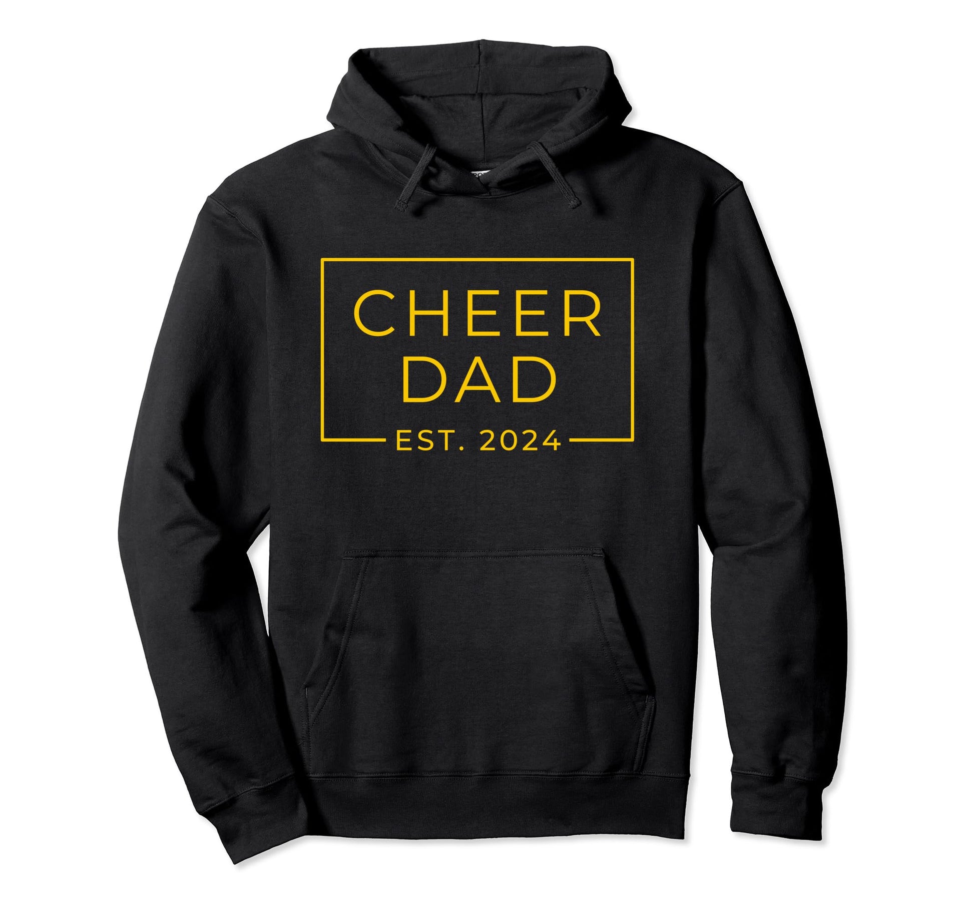 Cheer Dad Yellow Est 2024 Cheerleading Hoodie - Streetwear Style for Adults - T-Shirt, Sweatshirt, Hoodie
