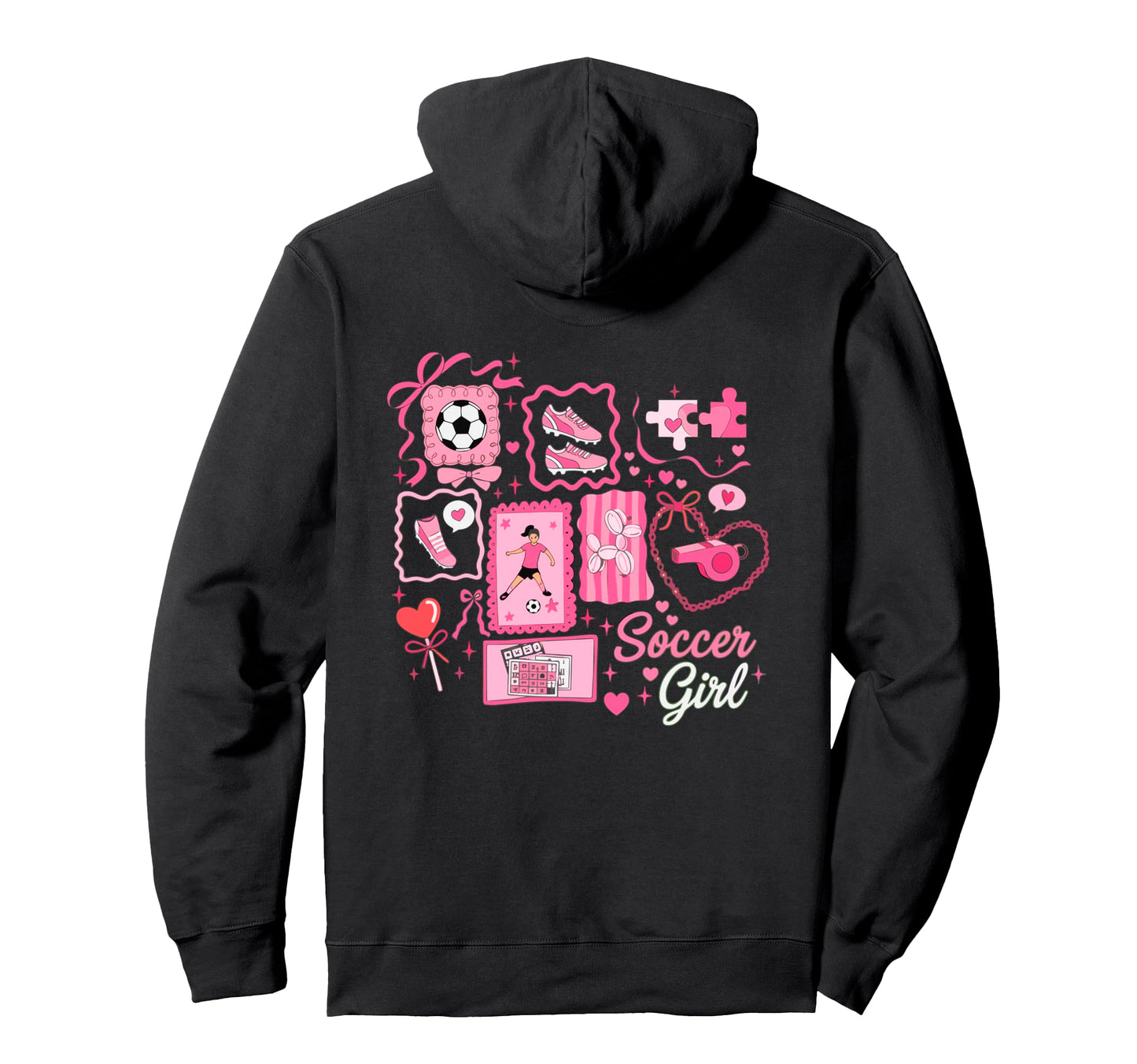 Soccer Stamp Bow Game Day Hoodie - Custom Art Print Men Women - T-Shirt, Sweatshirt, Hoodie