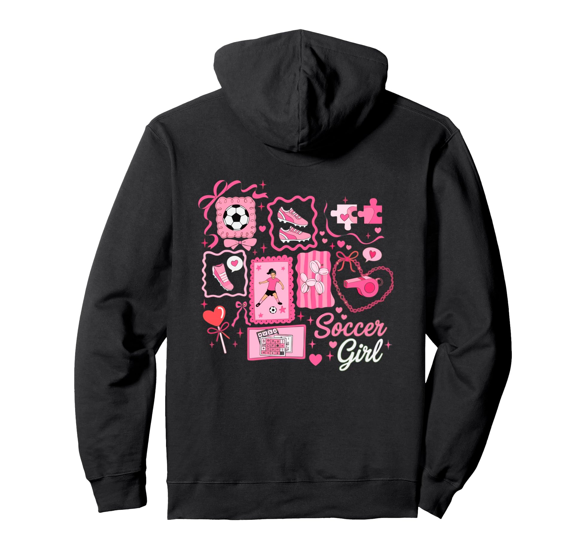 Soccer Stamp Bow Game Day Hoodie - Custom Art Print Men Women - T-Shirt, Sweatshirt, Hoodie