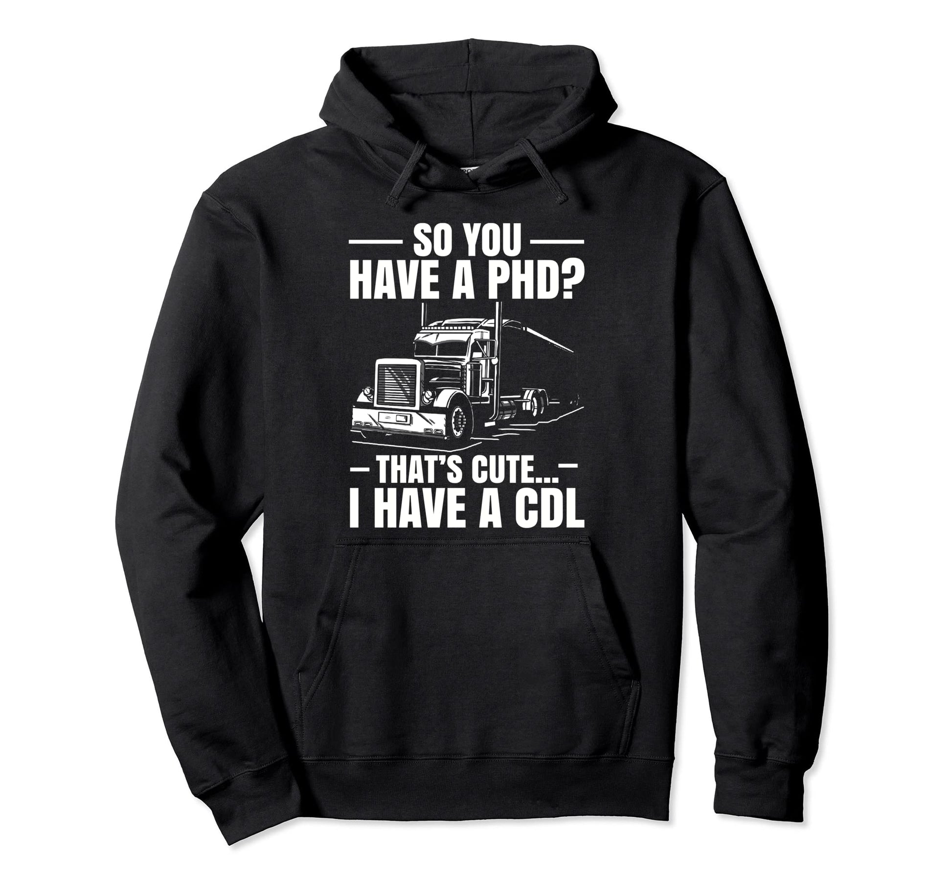 Trucker Road Lorry Big Rig Trucking Hoodie - Fun Novelty Design for Adults - T-Shirt, Sweatshirt, Hoodie