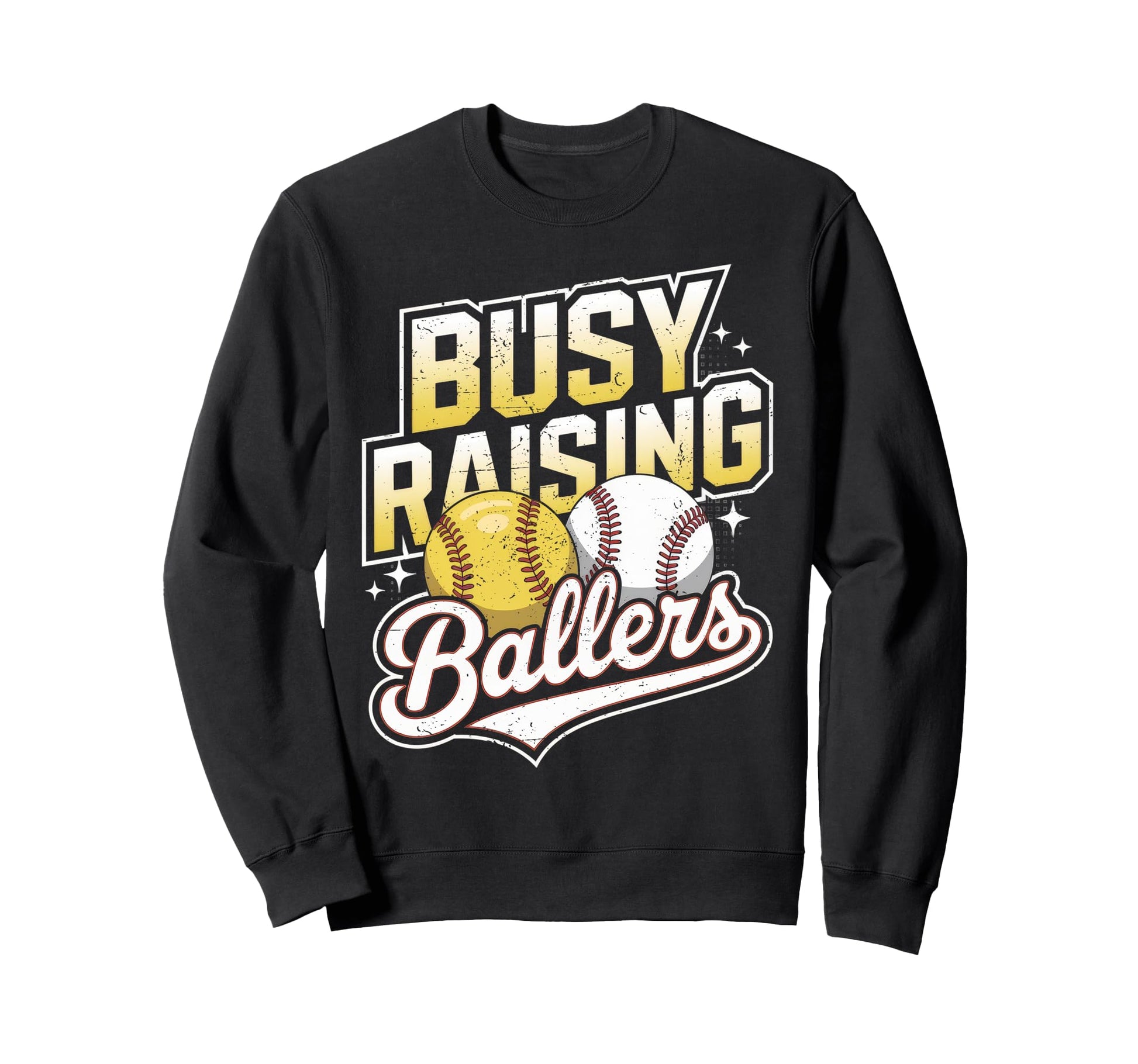 Busy Raising Ballers Softball And Sweatshirt - Minimalist Print Men Women - T-Shirt, Sweatshirt, Hoodie