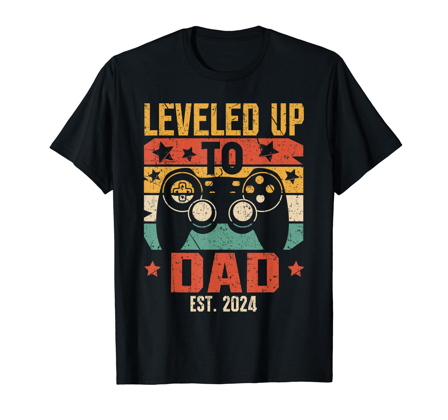Leveled Up To Dad 2024 Pregnancy T-Shirt - Minimalist Print Men Women - T-Shirt, Sweatshirt, Hoodie