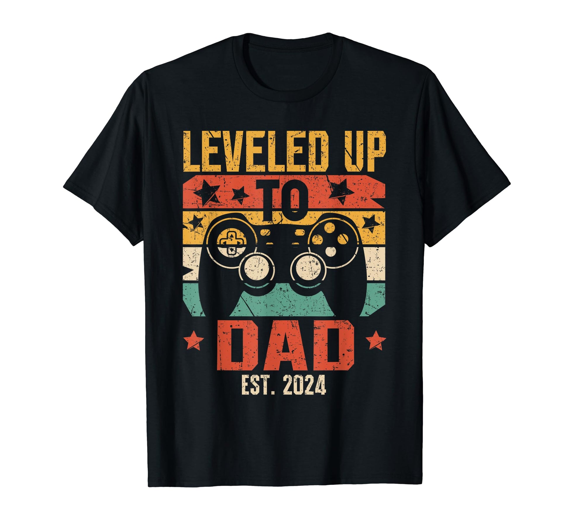 Leveled Up To Dad 2024 Pregnancy T-Shirt - Minimalist Print Men Women - T-Shirt, Sweatshirt, Hoodie