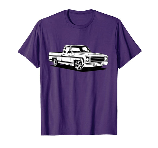 73 87 Mini C10 Truck Slammed Dad Gag T-Shirt - Casual Everyday Wear Unisex - T-Shirt, Sweatshirt, Hoodie
