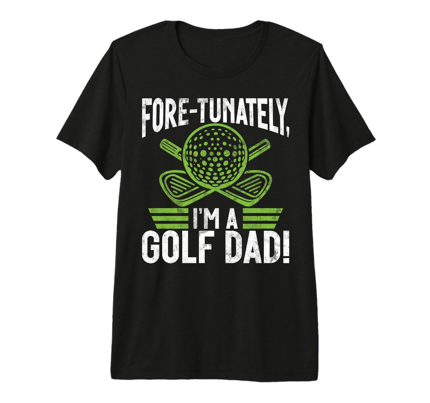 Fore Tunately Im Golf Dad Tri Blend T-Shirt - Aesthetic Graphic for Adults - T-Shirt, Sweatshirt, Hoodie