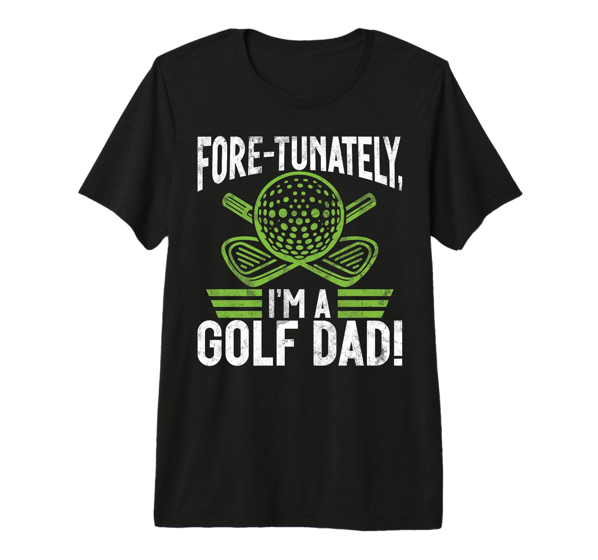 Fore Tunately Im Golf Dad Tri Blend T-Shirt - Aesthetic Graphic for Adults - T-Shirt, Sweatshirt, Hoodie