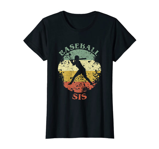 Baseball Sis Distressed Baseball Sister T-Shirt - Novelty Apparel Unisex - T-Shirt, Sweatshirt, Hoodie