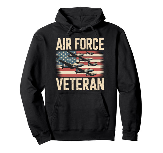 Air Force Veteran Us American Flag Hoodie - Fun Novelty Design for Adults - T-Shirt, Sweatshirt, Hoodie