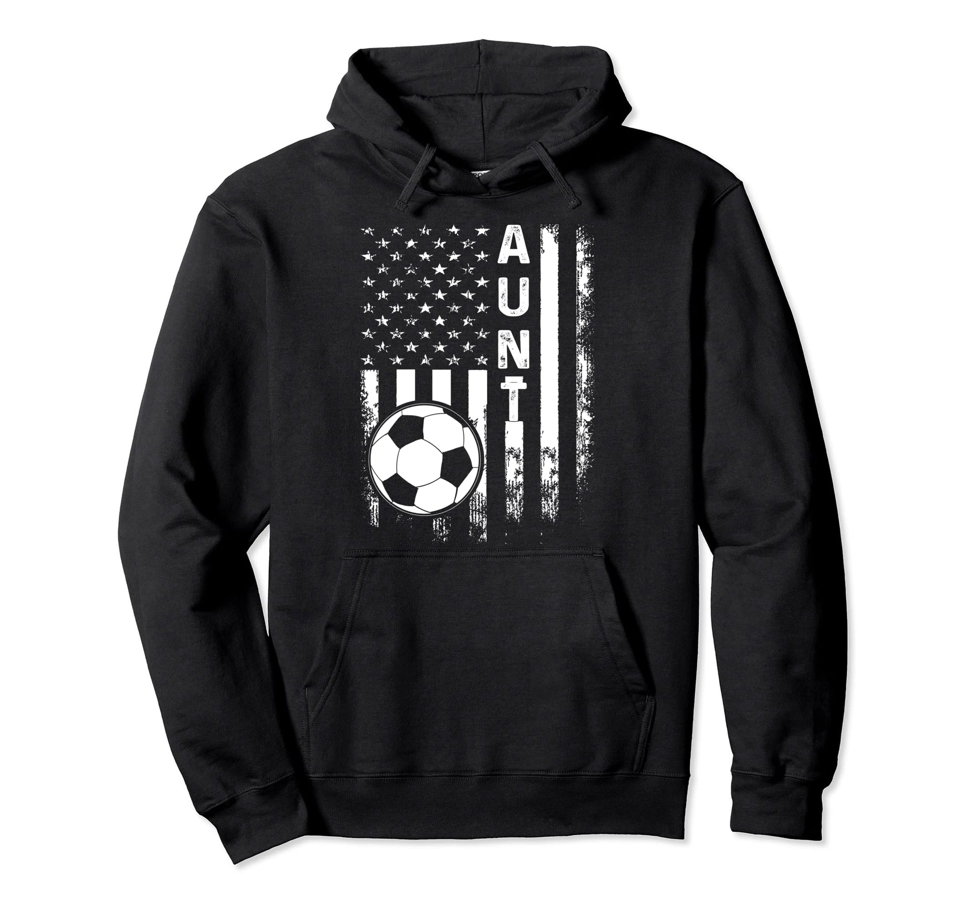 Soccer Aunt American Flag Hoodie - Streetwear Style for Adults - T-Shirt, Sweatshirt, Hoodie