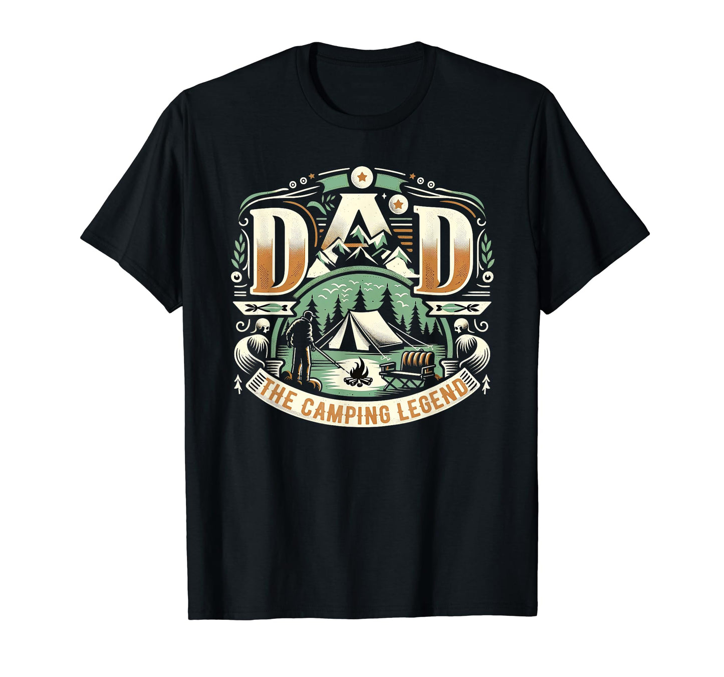 Dad Fathers Day Dad Camping Legend Dad T-Shirt - Custom Art Print Unisex - T-Shirt, Sweatshirt, Hoodie
