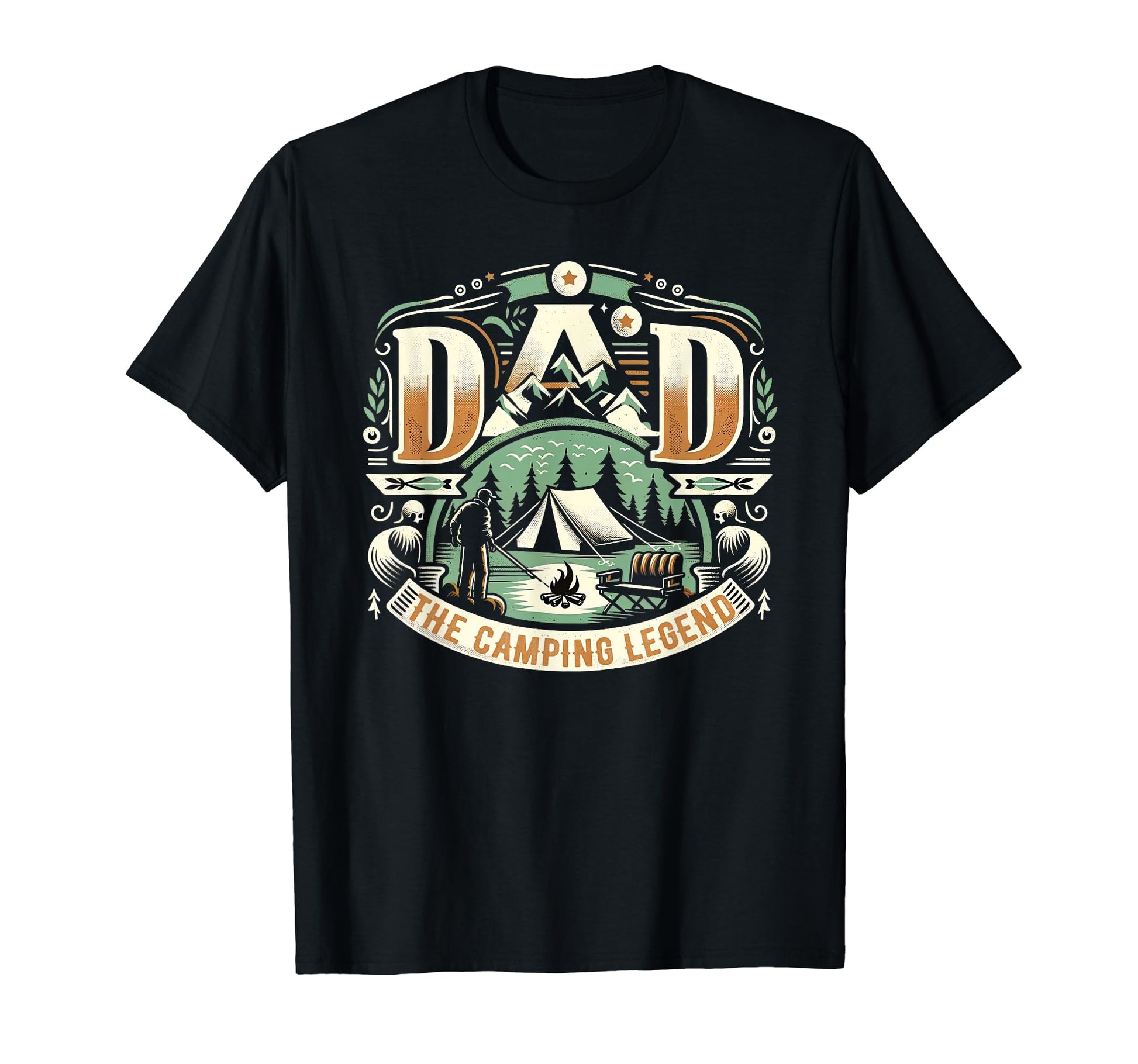 Dad Fathers Day Dad Camping Legend Dad T-Shirt - Custom Art Print Unisex - T-Shirt, Sweatshirt, Hoodie