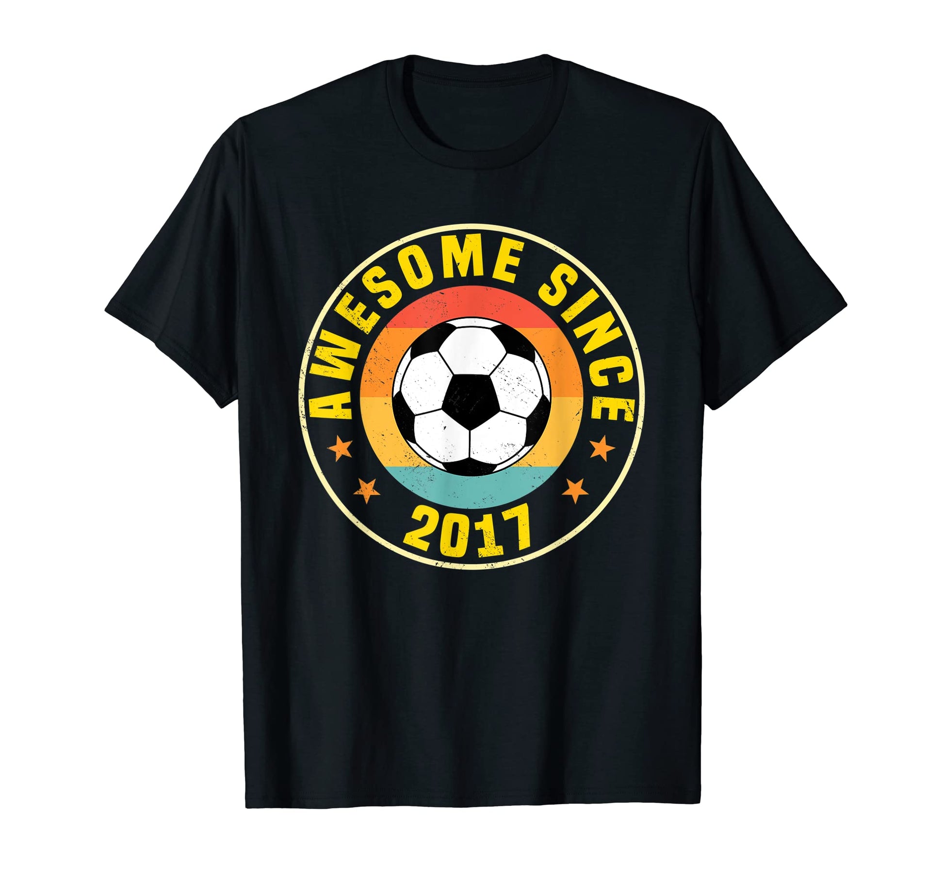 Awesome Since 2017 Soccer Birthday Party T-Shirt - Novelty Apparel Unisex - T-Shirt, Sweatshirt, Hoodie