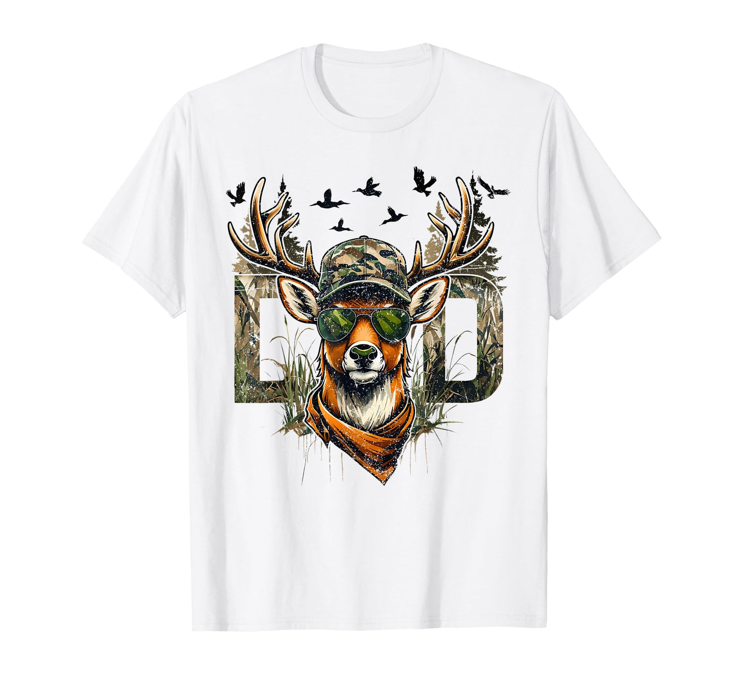Old School Camo Dad Hunting Deer Fathers T-Shirt - Novelty Apparel Unisex - T-Shirt, Sweatshirt, Hoodie