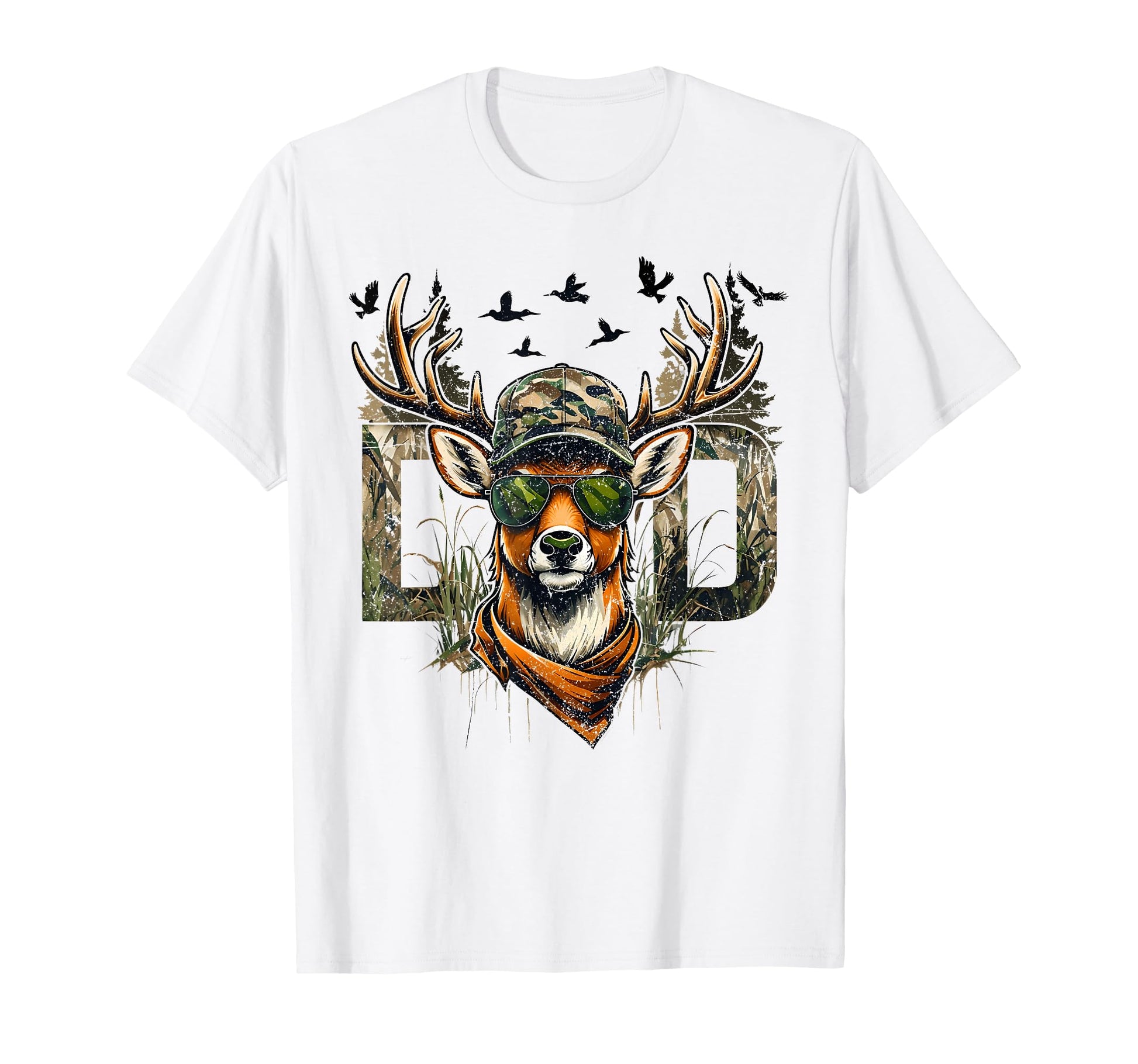 Old School Camo Dad Hunting Deer Fathers T-Shirt - Novelty Apparel Unisex - T-Shirt, Sweatshirt, Hoodie