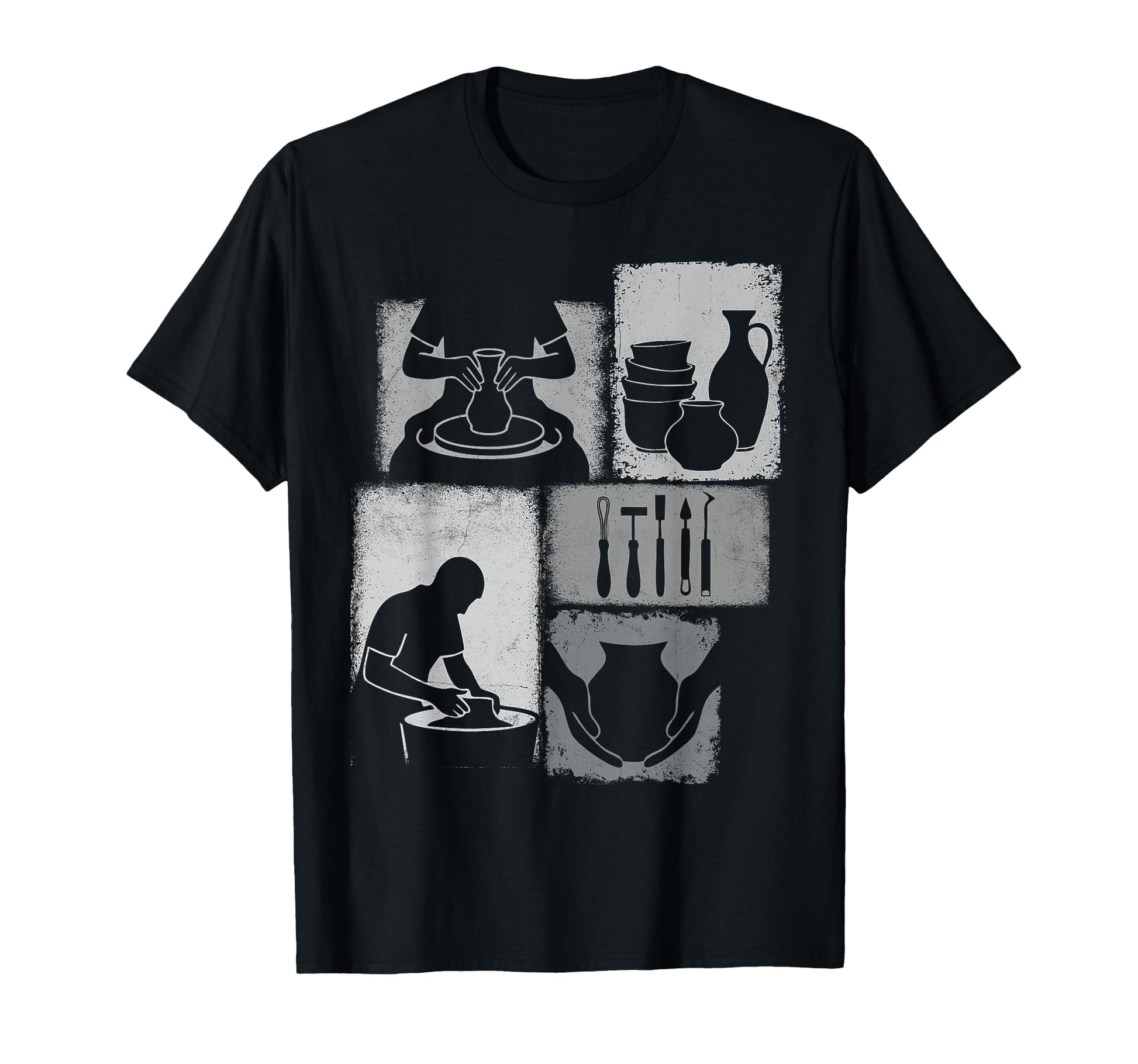 Pottery Collage Ceramist Artist Ceramica T-Shirt - Novelty Apparel Unisex - T-Shirt, Sweatshirt, Hoodie
