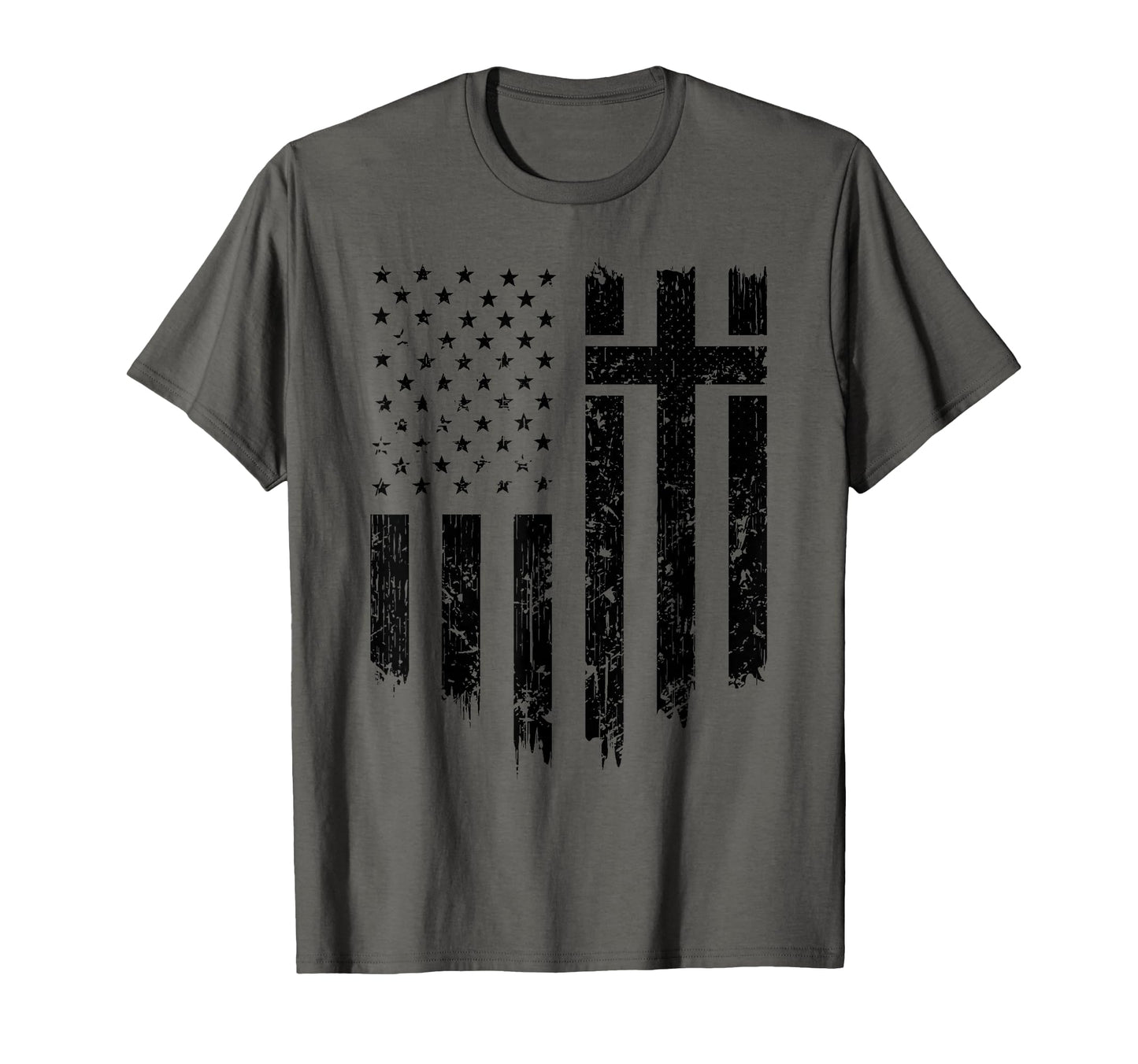 Distressed Usa Flag Cross Christian T-Shirt - Unique Graphic Men Women - T-Shirt, Sweatshirt, Hoodie